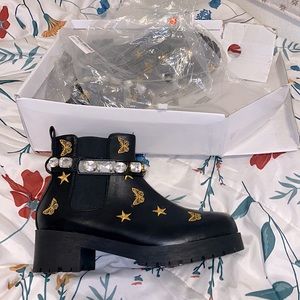 Gold butterfly & Star jeweled booties ⭐️🦋💎